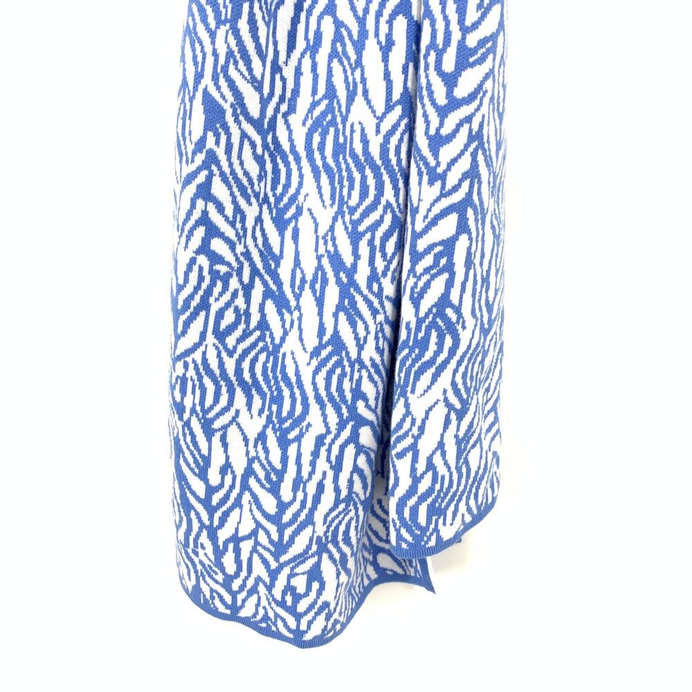 Diane Von Furstenberg X Target Collared Sea Twig Blue Wrap Sweater Dress Sz XL - Picture 4 of 7